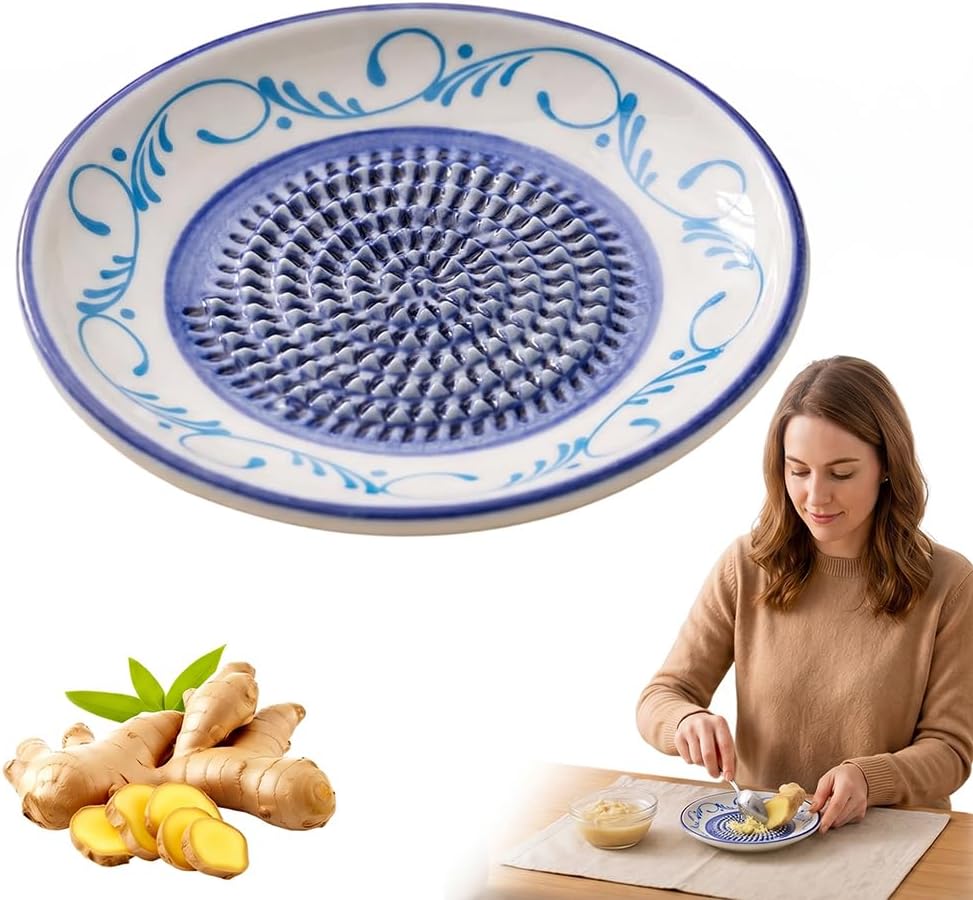 Keramik-knoblauchreibe, Handgefertigte Keramikreibe Für Ingwer, Käse, Wasabi, Zwiebeln, Yamswurzel, Kräutertrenner, Küchenhelfer