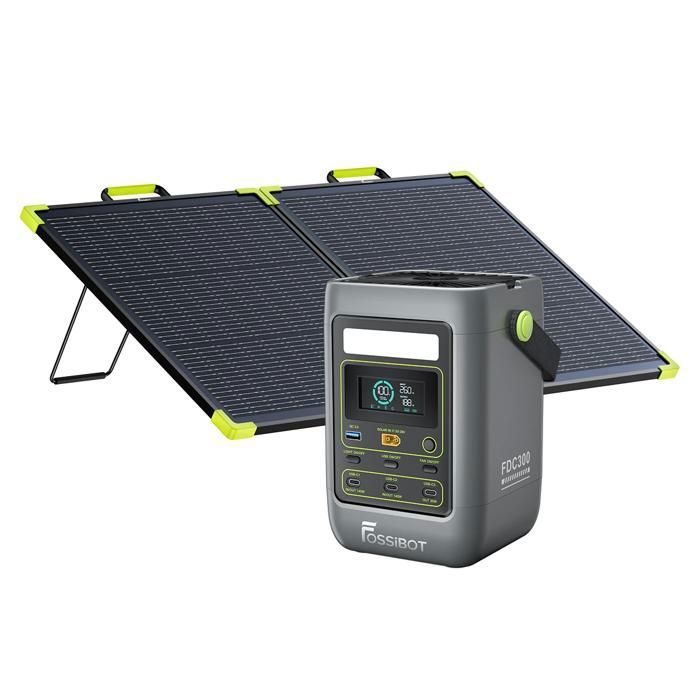 Fossibot-fdc300-288wh-300w-stromgenerator-90000mah-lifepo4-tragbare Stromversorgung+sp100pro Solarpanels
