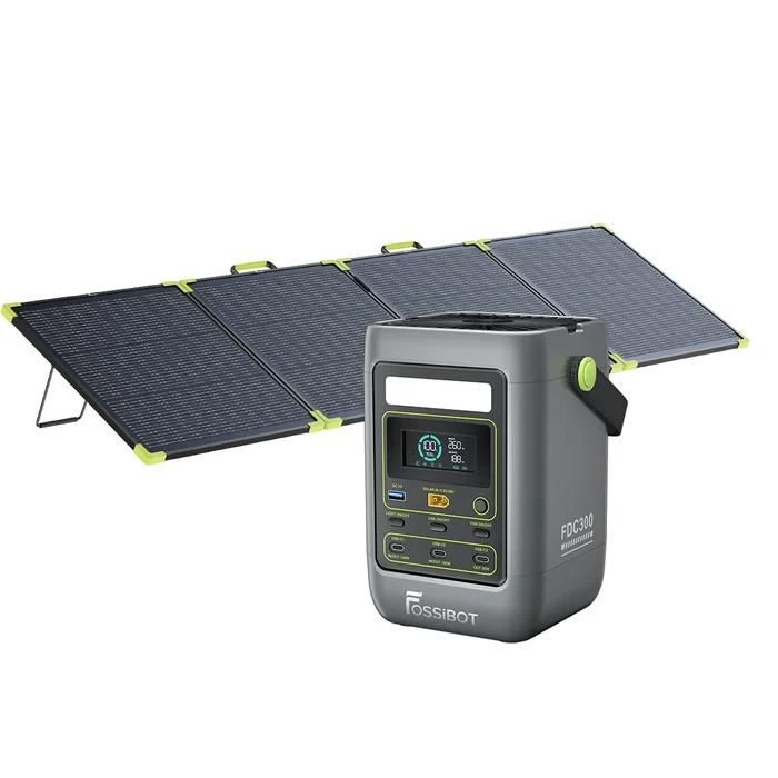 Stromgenerator - Fossibot Fdc300 - 288wh - 300w - 230v - Lifepo4 - Stromzentrale - 3 Jahre Garantie Mit Sp200pro Solarpanels