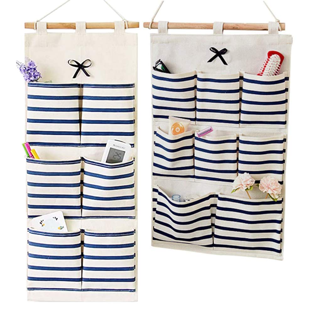 2er-pack Wandaufbewahrung, Kleiderbügel, Wandaufbewahrungstasche Mit 6 Und 8 Fächern, Multifunktional, Für Badezimmer, Tür, Kleiderschrank, Schlafzimmer