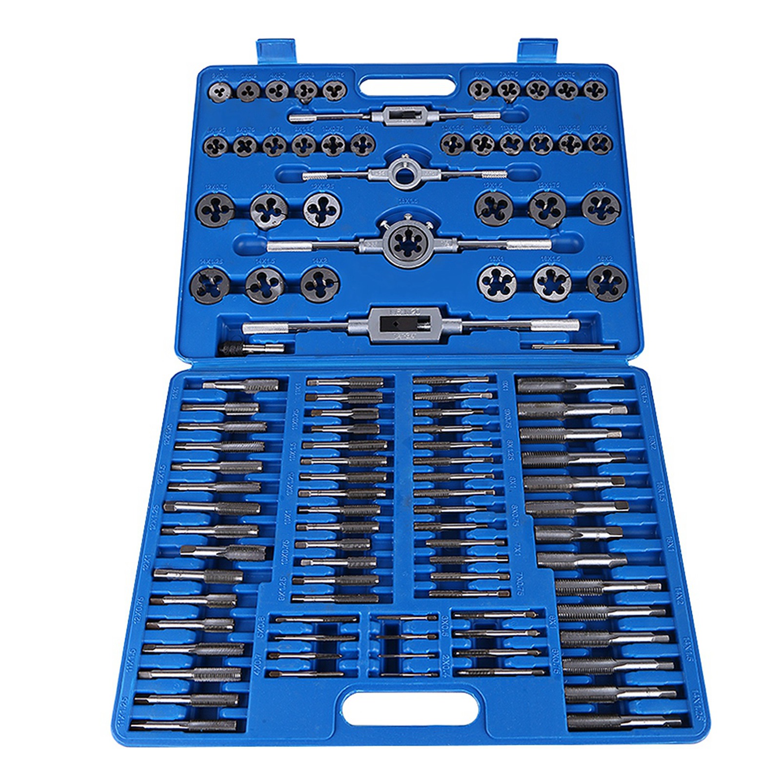 110tlg Gewindebohrer-schneideisen-set M2-m18, Mit Schlüsselgriff