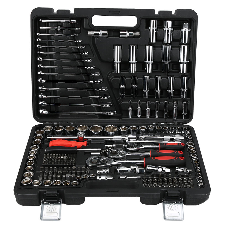 215tlg Handwerkzeug-set, Steckschlüssel 1/4" 3/8" 1/2", Ratsche