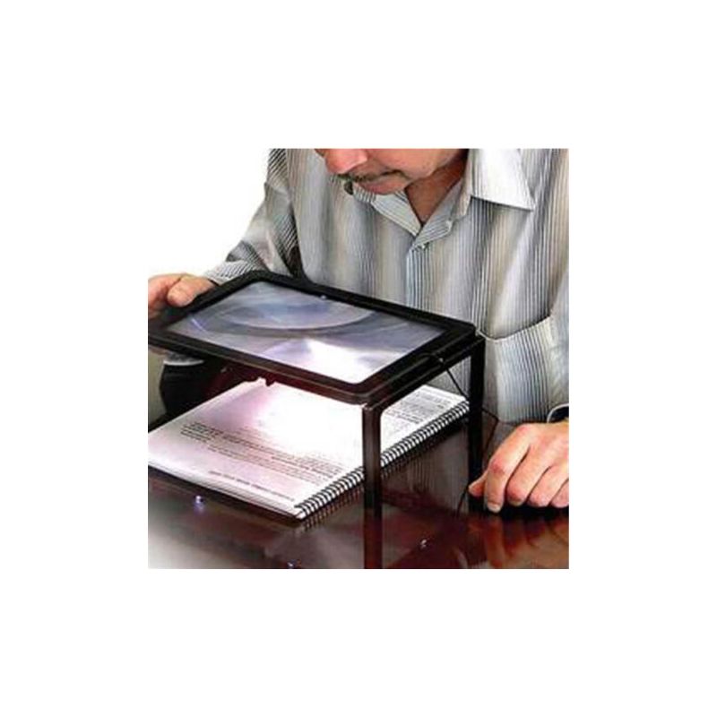 Leselupe Mit Led-beleuchtung, Geschenk-leselupe, Faltbare Stereo-ständerlupe – Chrom