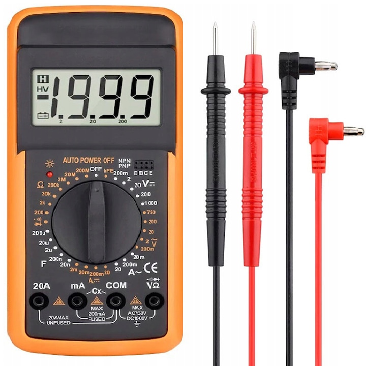 Multimeter M029a, Lcd, Orange/schwarz