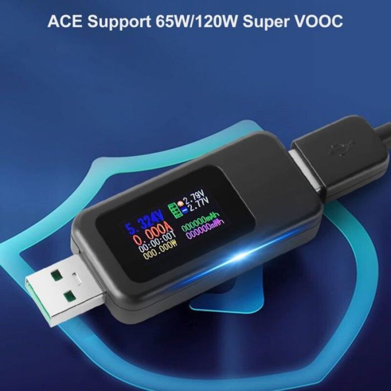 Usb 3.0 Tester – Voltmeter Und Amperemeter – Misst Spannung, Stromstärke, Leistung, Kapazität Und Akku – 0,96-zoll-ips-display – Messbereich: 4–30 V / 0–6,5 A – 1 Stück