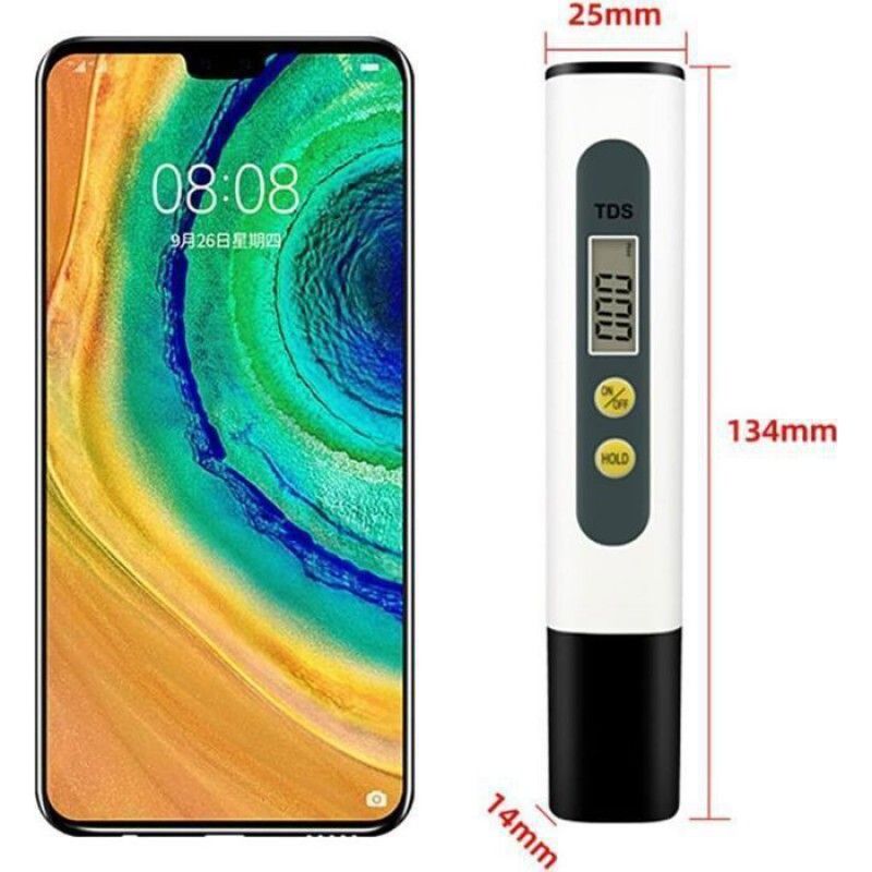 Wasseranalysator – Tds-messgerät – Lcd-bildschirm – Messbereich 0–9990 Ppm – Titan-sonde – Für Aquarium, Schwimmbad, Hydrokultur – 1 Stück