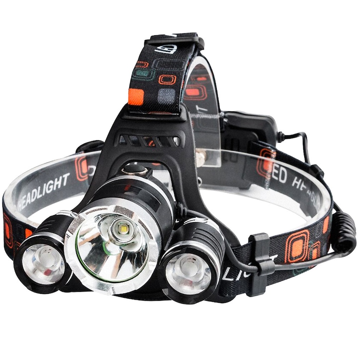 Stirnlampe Mit 3 Leds, Aus Aluminium In Luftfahrtqualität, Wasserdicht, Weißes Licht, Ideal Für Camping, Radfahren, Angeln Und Laufen