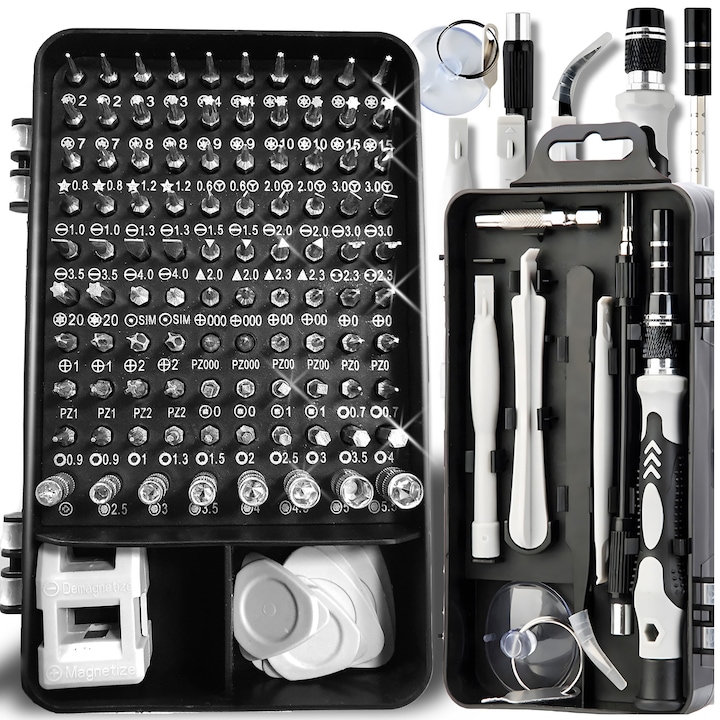 Präzisionsschraubendreher-set, 115-teilig, Stahl, Kunststoffkoffer