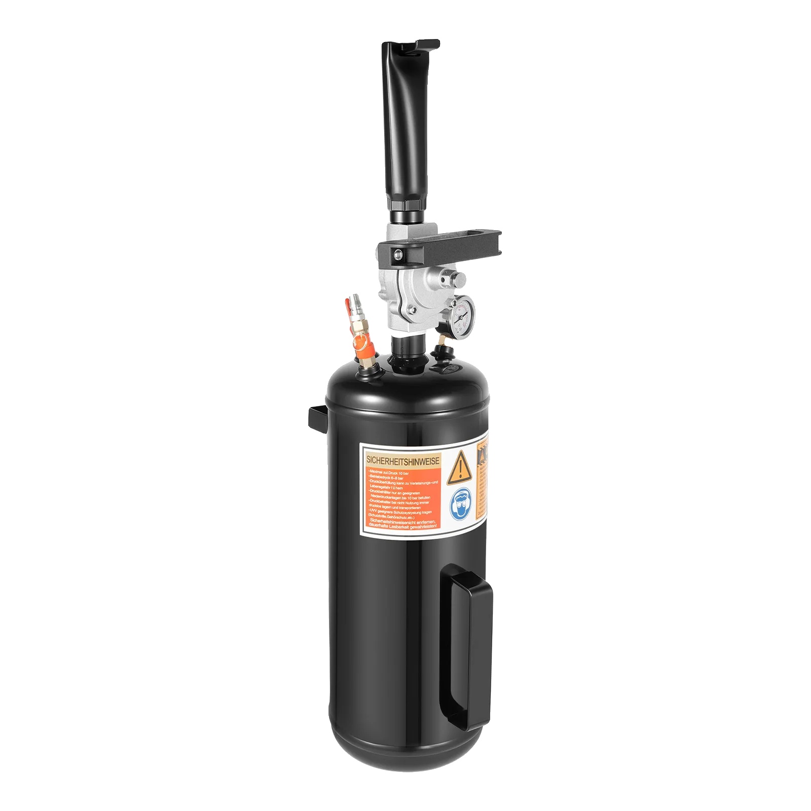 Reifenkompressor, 8 L Fassungsvermögen, Hoher Maximaldruck, Schwarz