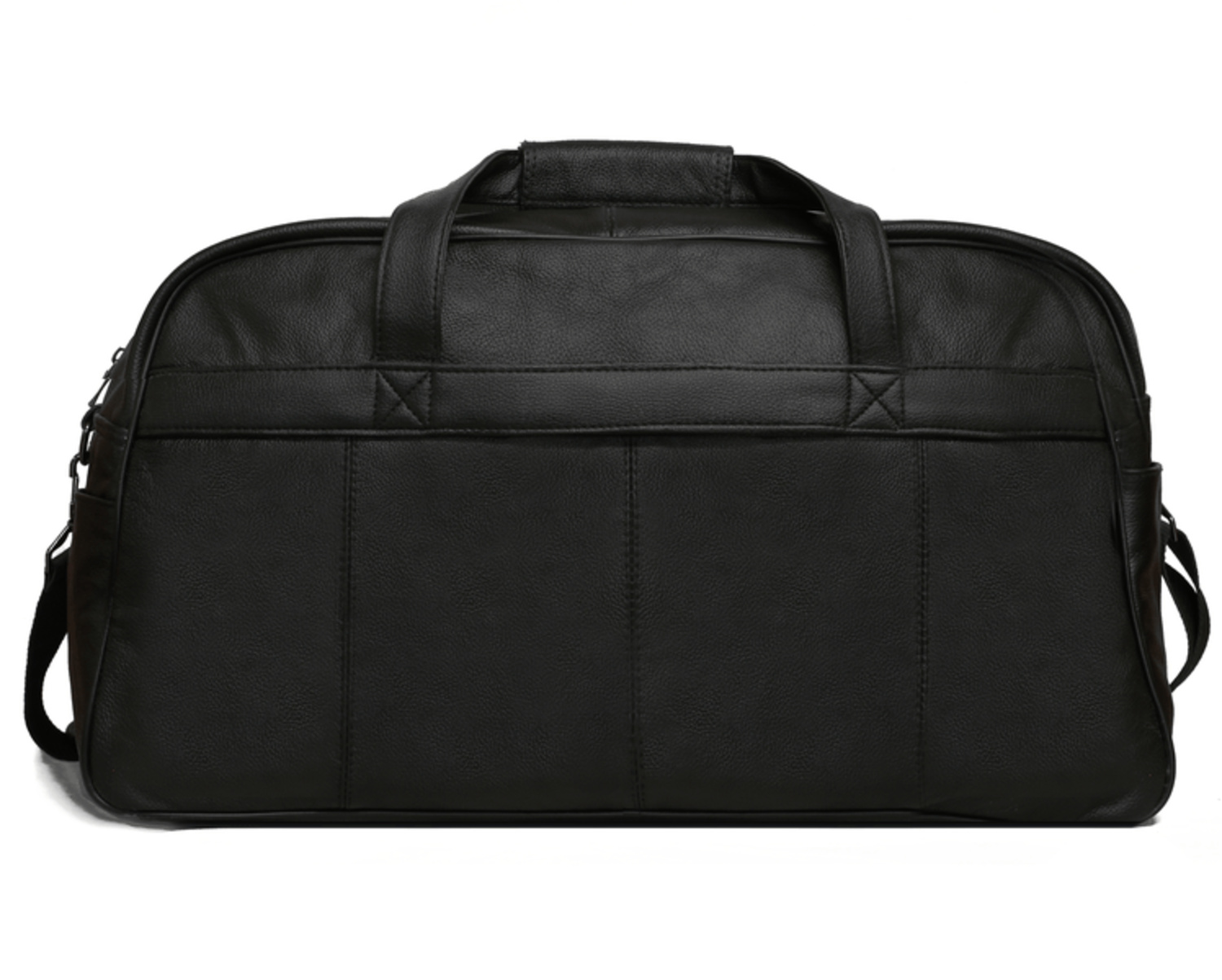 Schwarze Wochenendtasche / Sporttasche Aus Echtem Leder
