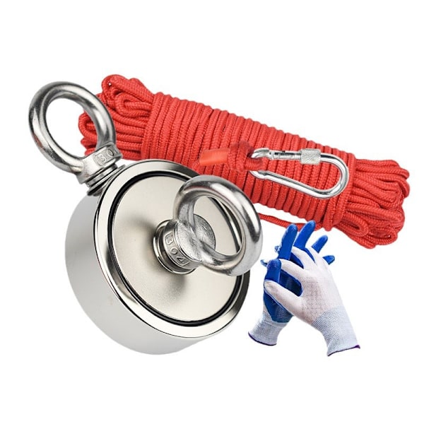 Magnetisches Angelset, 300 Kg Zugkraft, Neodym-rundmagnet Mit Doppelseitigem Ring Zur Wasserbergung
