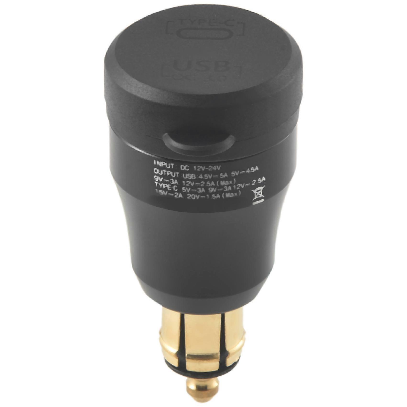 Wasserdichtes Motorrad-schnellladegerät Mit Usb-typ-c-anschluss, 12v/24v Qc3.0-netzteil, Din-stecker Und -buchse