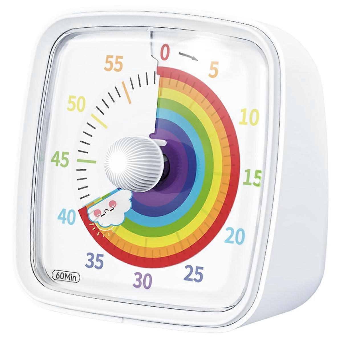 Visueller 60-minuten-timer Mit Nachtlicht, Countdown-timer Und Pomodoro-timer Mit Regenbogenmuster Für Kinder