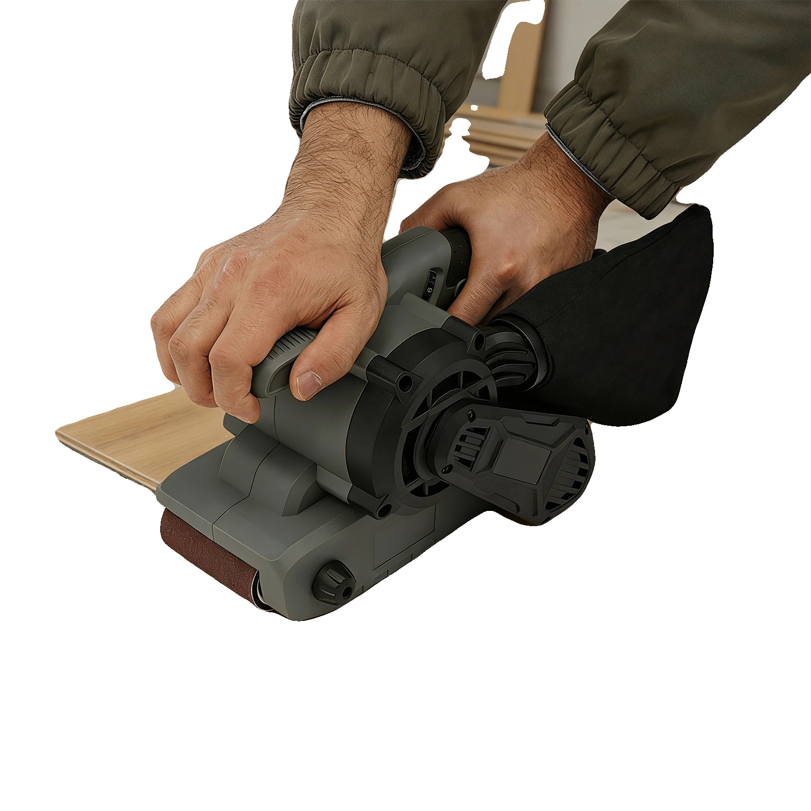 Bandschleifer, 20 V Spannung, 1200 W Leistung, 6 Geschwindigkeitsstufen, Schleiffläche 76 X 533 Mm, Abs-material