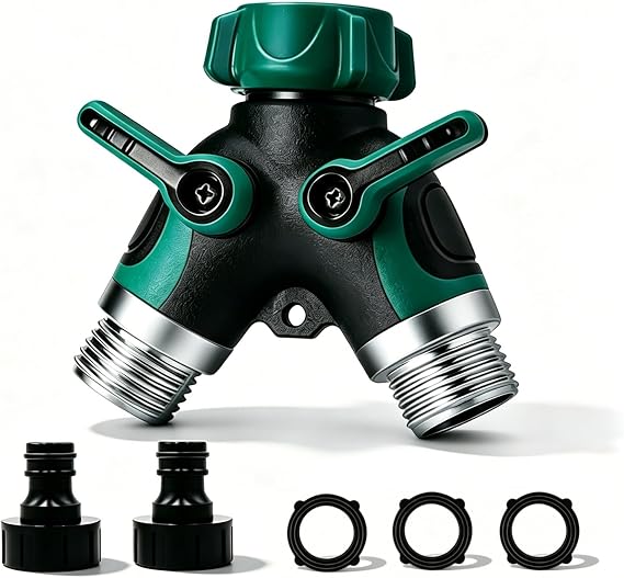 2-wege-wasserverteiler, Schlauchverteiler, Einstellbarer Wasserdurchfluss