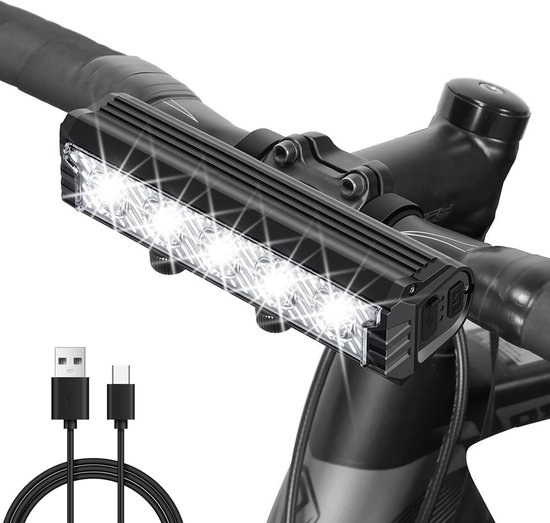 2800 Lumen E-bike-scheinwerfer – Fahrradbeleuchtung – Fahrradbeleuchtung – Fahrradbeleuchtung – 5 Leds – 5 Modi – 6400 Mah – Ipx5 Wasserdicht