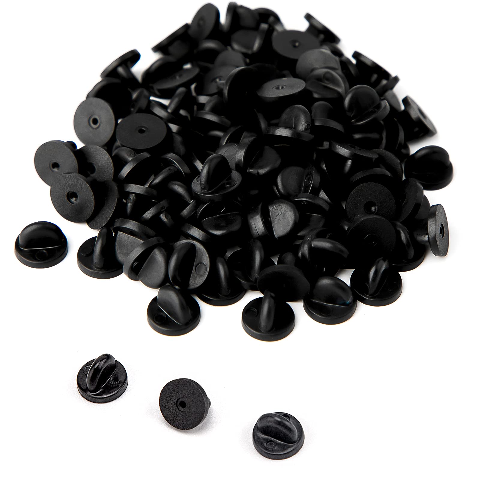100 Stück Sommerfugl Kupplungsstift Backstykker Gummistift Backstykker Ersatz-uniform-sicherungsstift Backstykker Krawattennadelstifte Halter (schwarz 1,14 Cm Durchmesser)