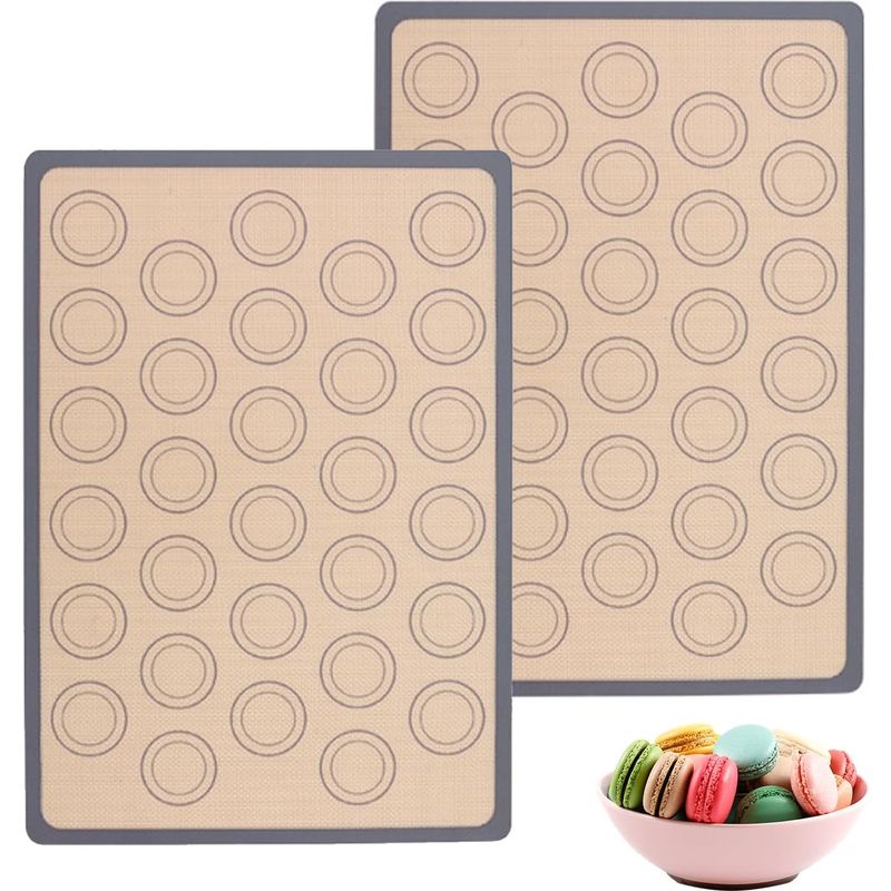Kindfiber Oü – 2-teiliges Backmatten-set, Antihaft-backmatten Für Macarons, Kekse, Pizza, Brot Und Teig, 42 X 29,5 Cm