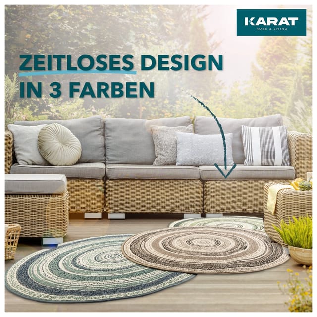 Karat - Wohnteppich Zoe Beige-Grau Rund 120 cm Durchmesser