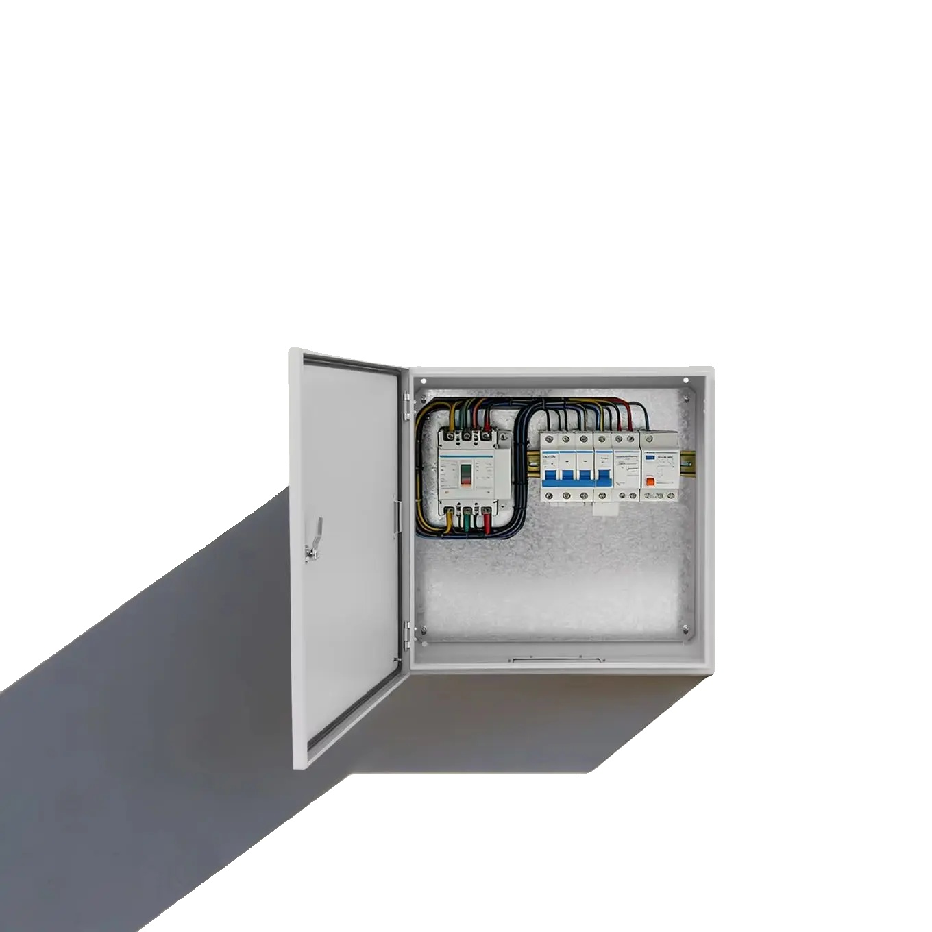 Elektrische Anschlussdose, Schutzart Ip65, Schlagfestigkeit Ik08, Abmessungen 60×60×20 Cm, Hellgrau, Wandmontage