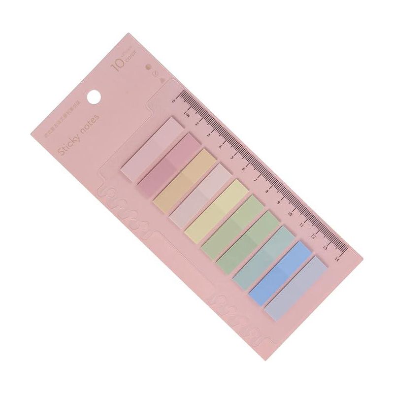 Selbstklebendes Lesezeichen Mit Lineal, 200 Transparente Pet-klebefolien, Mehrfarbig, Für Lesezeichen, Studium, Büro, Schultagebuch Und Notizen.