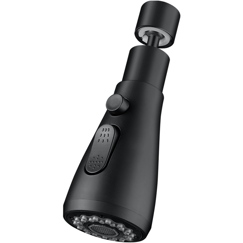 Küchenarmatur-brausekopf, 360° Drehbar, Für Spülbecken, Erhöhter Wasserdruck, Konstruktion Aus Kupfer Und Abs, Schwarz