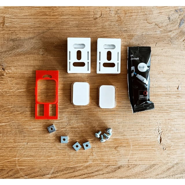 Set mit 2 Klebebefestigungen für alle Rollos, auch für schwere Rollos