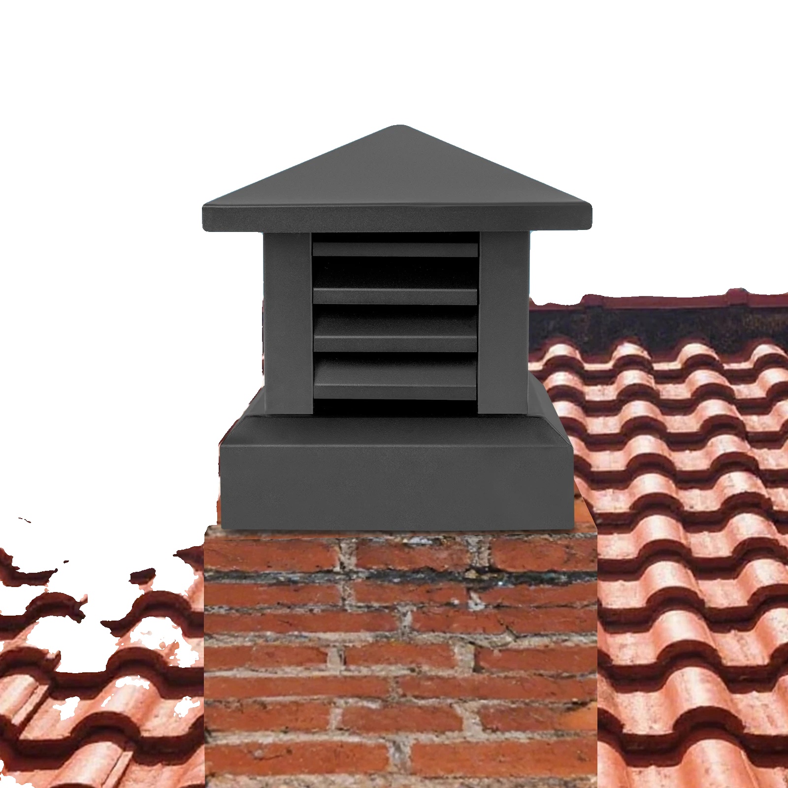 Schornsteinabdeckung Aus Aluminiumlegierung, Witterungsbeständig, Passend Für Standard-rauchrohrgrößen, Brandschutz, Einfache Montage