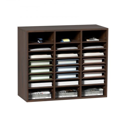 Mophorn - Vevor Briefablage 24 Fächer Organizer Aus Mdf, Dokumentenablage Vintage Braun 737 X 305 X 620 Mm, Ablagefächer Desktop-aktenhalter Dokumentenlager, Dokumentenhalter Zu Hause, Im Büro, Im Klassen Usw.