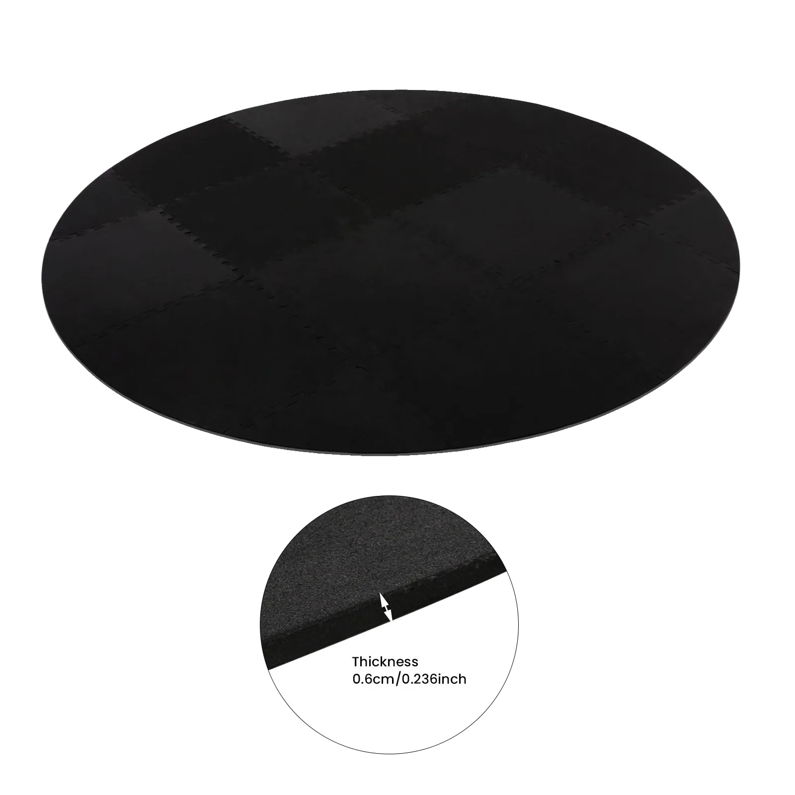Runde Whirlpool-badematte, Eva-material, Ineinandergreifendes Design, Schwarz