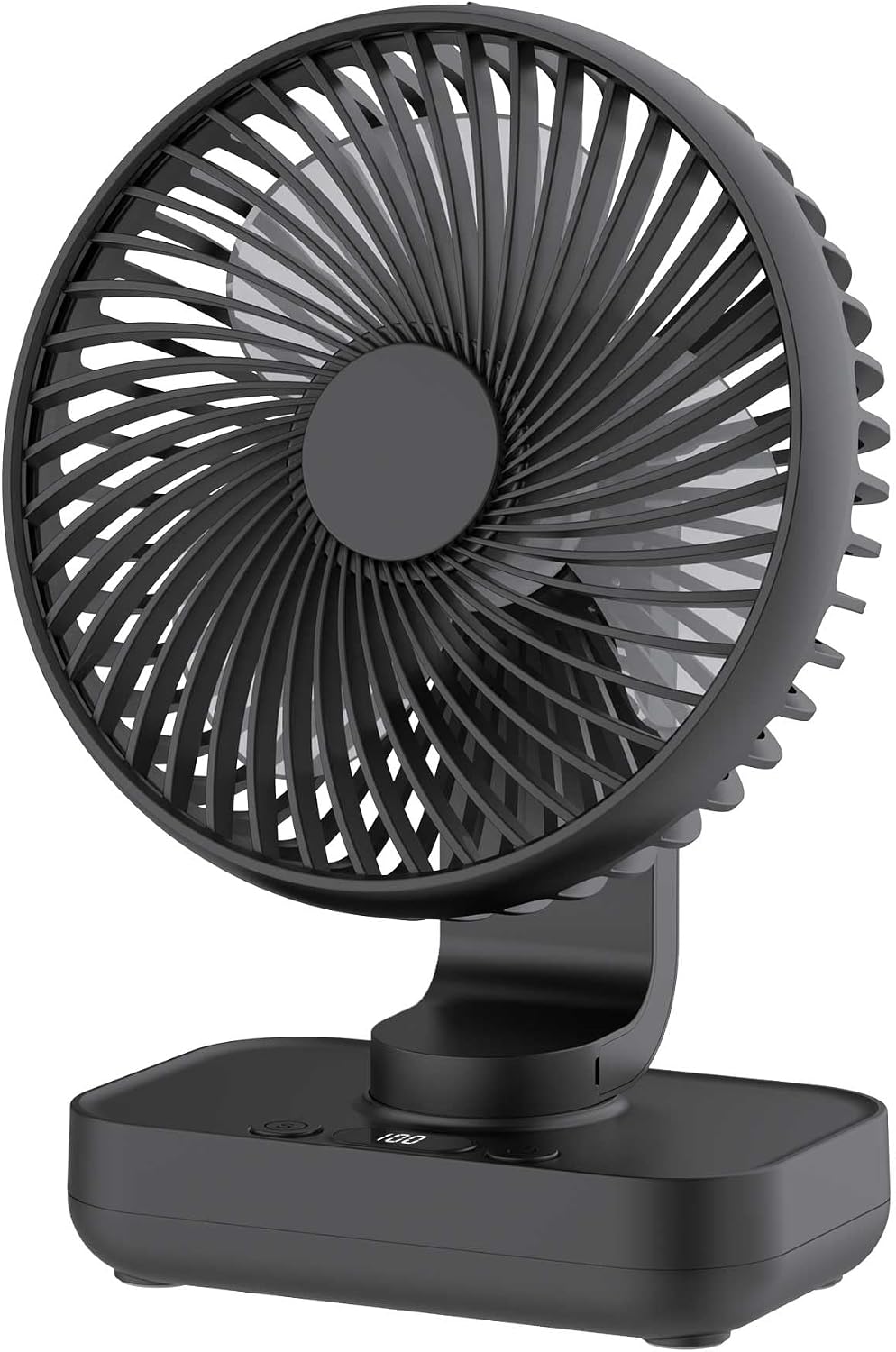 Wiederaufladbarer Tischventilator Mit Automatischer Oszillation, 4000-mah-akku, Tragbarer Usb-miniventilator, Klein Aber Leistungsstark Mit Led-digitalanzeige, Luftzirkulation