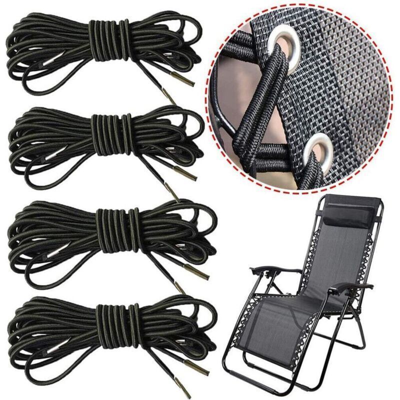 Lntyq Ersatz-gummikordel, 4 Stück, Elastische Kordel, Geeignet Für Gartenliegen, Gartenstühle, Deckstühle, Strandstühle, Terrassenstühle Und Andere Stühle Im Freien