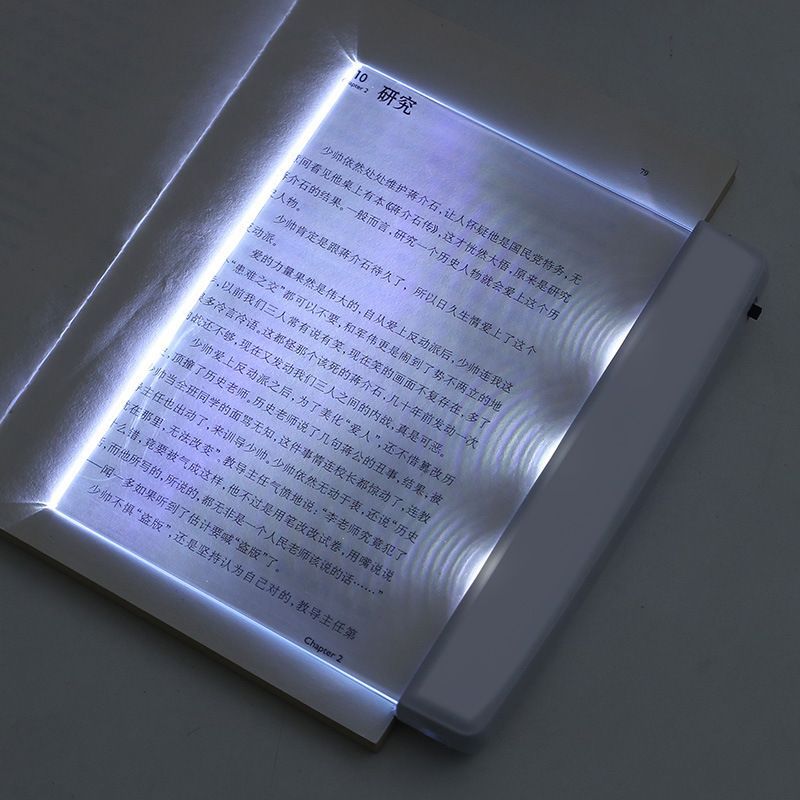 Ganzseitige Led-leseleuchte – Tragbar, Batteriebetrieben – Sanftes, Gleichmäßiges Licht – Zum Lesen Im Bett, Weiß