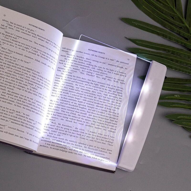 Flache Leselampe, Ideal Zum Lesen Im Bett In Der Nacht, Vollflächiges, Transparentes Led-beleuchtungspanel, Kabellos – Weiß.