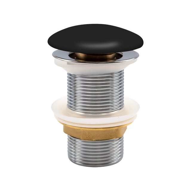Aloni Ablaufventil Schwarz 1 1/4" Push-Up ohne Überlauf für Waschbecken