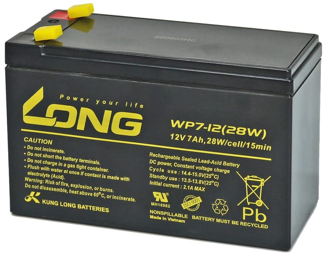 Long - kung Blei-Akkumulator Standby, WP7-12, 12 v-, 7 Ah, Faston 4,8 mm