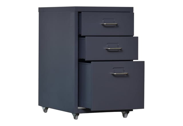 [en.casa] - Rollcontainer Kökar mit 3 Schubladen 48x28x41 cm Grau