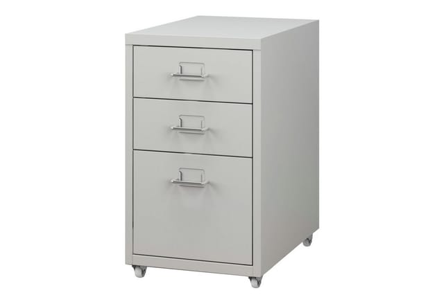 Rollcontainer Kökar mit 3 Schubladen 48x28x41 cm Weiß matt [en.casa]