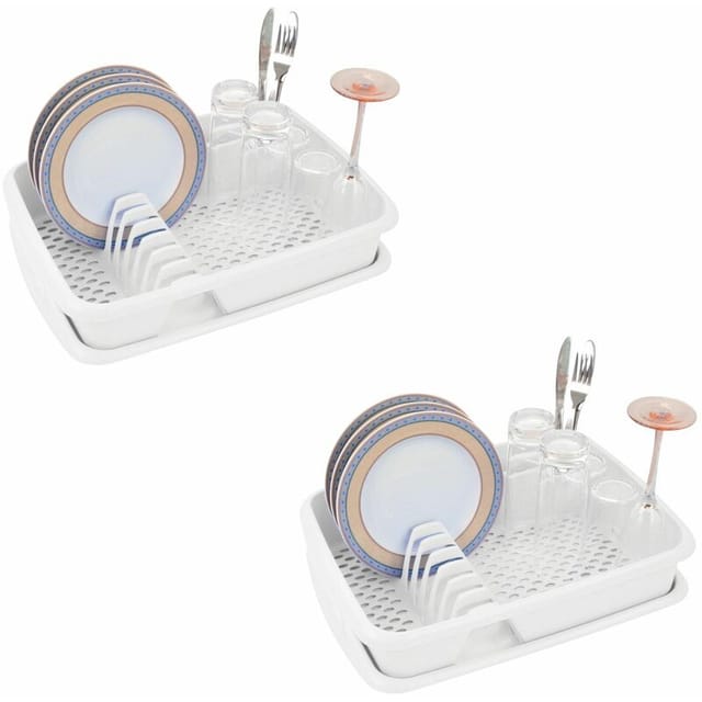 2x Novaliv Abtropfwanne Abtropfgestell und Abtropfschale Weiss