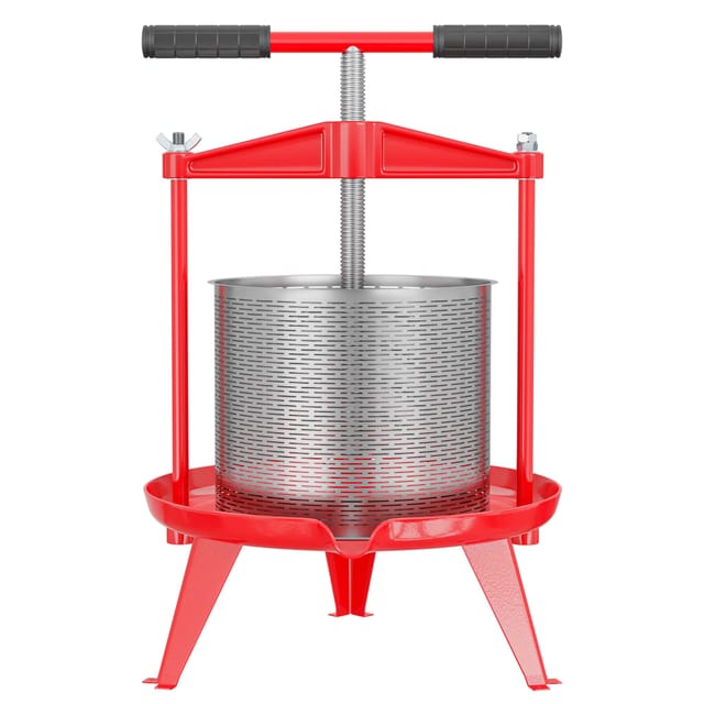 Spindelpresse 14 l Obstpresse aus Edelstahl 66x58x47cm, einfach zu reinigen zum Herstellen von Apfelsaft Obstsaft Beerenpresse Weinpresse - Wiltec