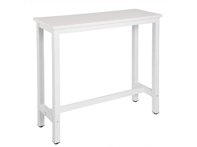1x Bartisch Bistrotisch Stehtisch Esstisch, Metallgestell, Tischplatte aus mdf, Weiß, 120x40x100cm(BxTxH) - Woltu