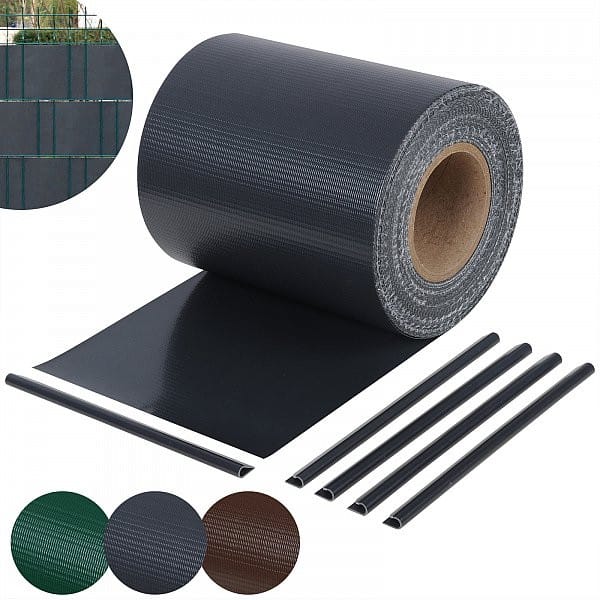 Sichtschutzstreifen 450g/m² pvc Doppelstabmattenzaun, Anthrazit - Woltu