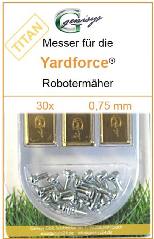 Genisys - 30 Titan Ersatz-Messer Qualitäts-Klingen 0,75mm für florabest Mähroboter