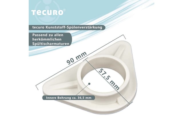 Tecuro - Spülenverstärkung Stabilisator für Armaturen auf Edelstahlspülen, Kunststoff