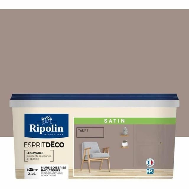 Ripolin Satin Wandfarbe Taupe 2,5 Liter