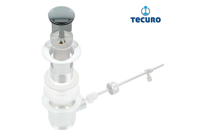 Tecuro - Excenterstopfen ø 40 mm für 1 1/4 Zoll Ablaufventil - hochglanzverchromt