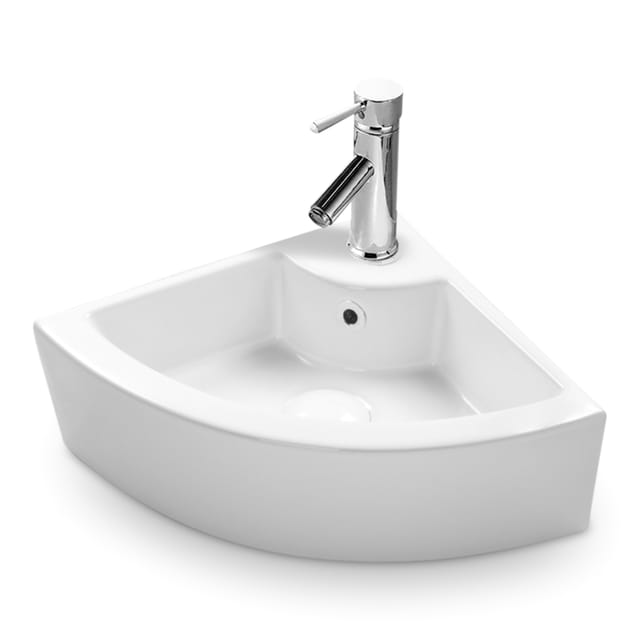 Eck Keramik Waschbecken Gäste WC 46x32 cm