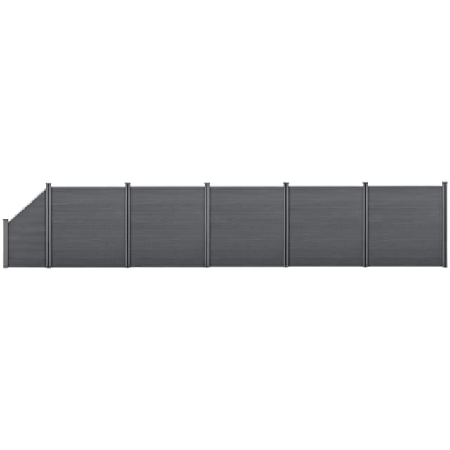 Neu.holz - wpc Gartenzaun mit Schrägelement 183x973 cm grau [ ]