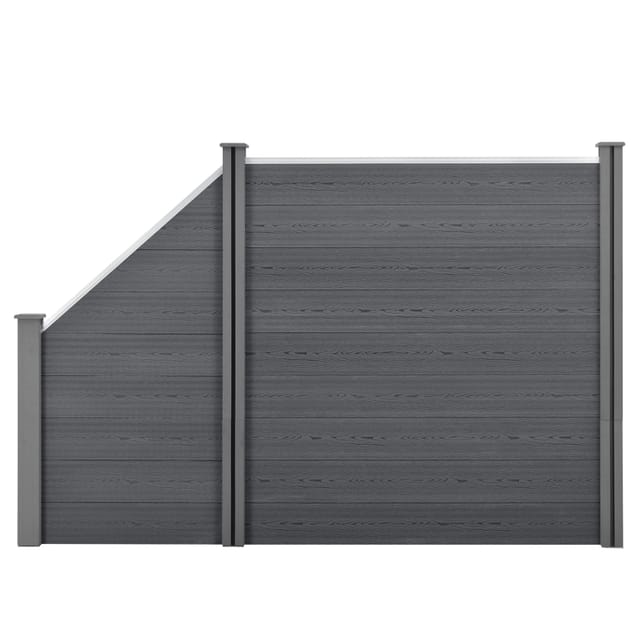 Neu.holz - wpc Gartenzaun mit Schrägelement 183x277 cm grau [ ]