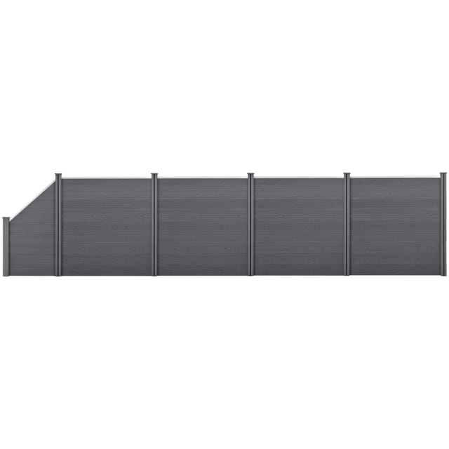 Neu.holz - wpc Gartenzaun mit Schrägelement 183x799 cm grau [ ]